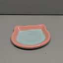 Ceramic Cat Head Shaped Pet Bowl Pink and Blue Food and Water Dish for Cats and Small Dogs, Easy to Clean and Durable, Minimalist Design