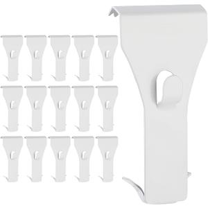 Ripeng 24 Pieces Brick Wall Clips and Hooks for Hanging Outdoors No Drill, Brick Hangers Fit 2-1/4 to 2-3/8 Inch Hooks to Hang Wall Decor, Pictures, Christmas Decorations Hangers (White)