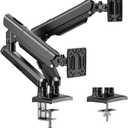 Dual Monitor Mount Fits 13 to 32 Inch Computer Screen, Dual Monitor Arm Hold up to 22lbs Each, Full Motion Monitor Desk Mounts for 2 Monitors, Gas Spring Monitor Stand, VESA Mount, Freelift Pro (Black)
