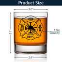 TOUNER Fire Dept Off Duty Save Yourself Whiskey Glass, Firefighter Whiskey Glass, Fireman Whiskey Glass Gift, Firefighter Present For Retirement, Graduation, Birthday