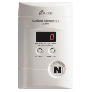 Kidde Carbon Monoxide Detector, Plug In Wall with 9-Volt Battery Backup, Digital LED Display - (White)