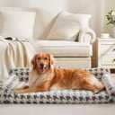 FURTIME Orthopedic Dog Beds Large Sized Dog, XL Washable Memory Foam Pet Couch Bed with Removable Washable Cover, Non-Slip Bottom with Bolster Sides, Grey (XL (42"x31.8"x9.4"))