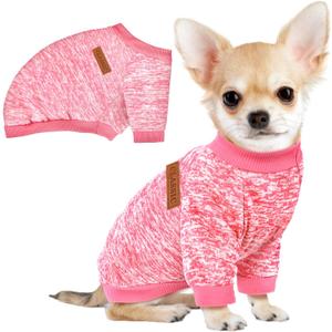 1 Pc Dog Sweaters for Small Dogs Girl Boy Winter Fleece Clothes Warm Soft Dog Sweatshirt Outfit for Dogs Cats Pet Apparel (XL (Back: 17.7", Chest: 22.8", 18-22 lbs), Pink)