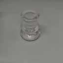 12 Pcs Tapered Candlestick Holders Small Short Taper Candle Holders Bulk Glass Candle Holder for Wedding, Table Centerpiece, Home Decoration (Stripe Pattern)