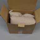 Dog Car Seat for Small Dogs,Center Console Seat for Puppy,Anti-Collapse Pet Car Seat with Soft Cushion Safety Belt, Portable Car Armrest Seat for Dog & Cat Under 15 lbs (Grid-Brown)