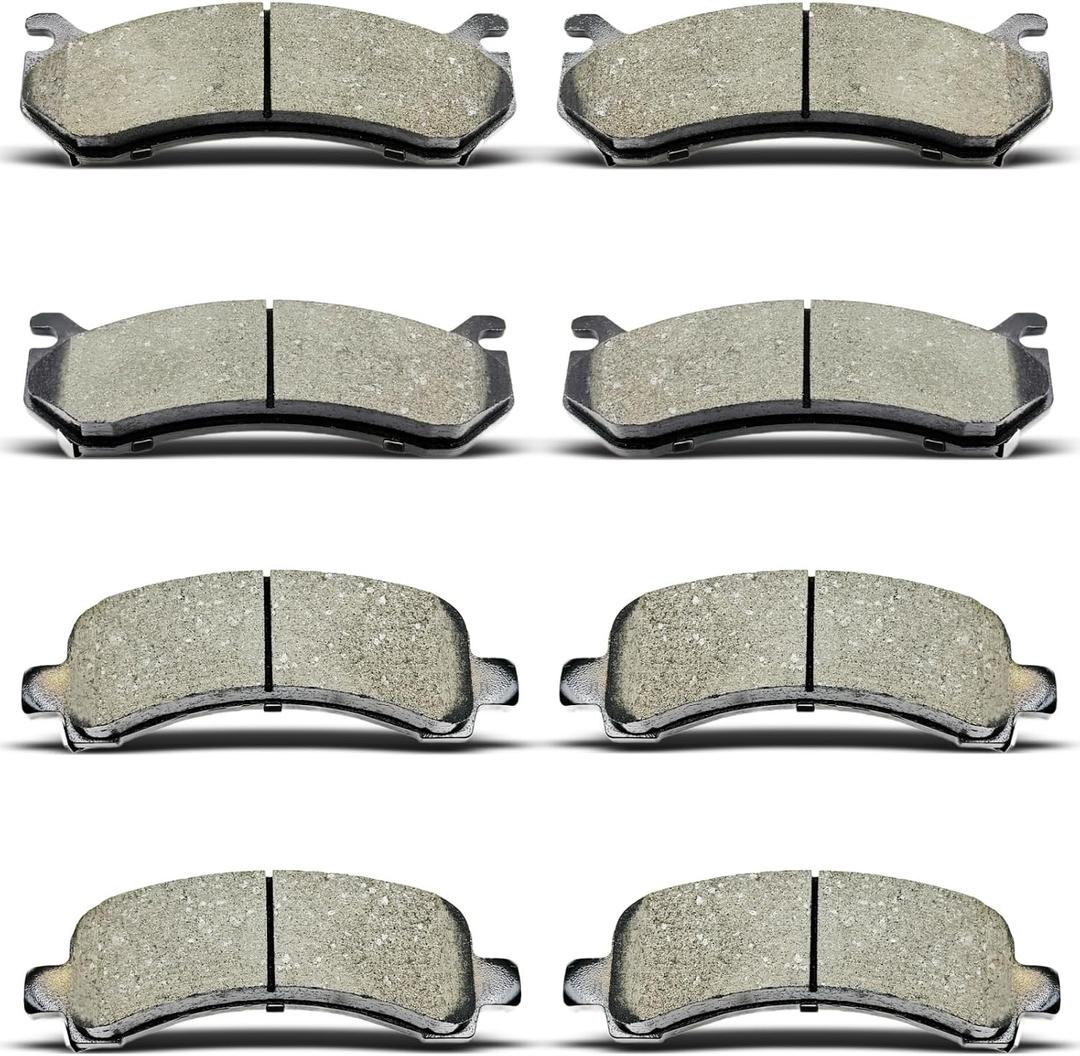 8PCS Front & Rear Disc Brake Pads Kit for Cadillac Escalade,Chevy Avalanche 1500,Suburban 1500,Tahoe,Express 1500/2500, GMC Savana,Yukon,Yukon XL 1500