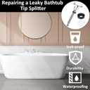 2 Set Tub Spout Diverter Repair Kit Shower Bathtub Faucet Repair Diverter Valve Cup Includes Seals and Gates Leak-Proof Faucet Repairs Bathtub Leaky Replacement Part