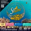 Sheba Perfect Portions Wet Cat Food Cuts in Gravy Variety Pack, with Sustainable Salmon, Tender Trout Entree, and with Sustainable Tuna, 2.6 oz. Twin-Pack Trays (24 Count, 48 Servings) Best By: 06/2027