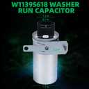 W11395618 W11162560 Washing Machine Run Capacitor Compatible with Whirlpool WTW5057LW0 WTW5010LW0 WTW5105HW2 WTW5100HW1 WTW6120HW0 WTW5057LWO WTW5100HC2 WTW5015LW0, for Maytag MVW6230HW3 MVW5430MW0