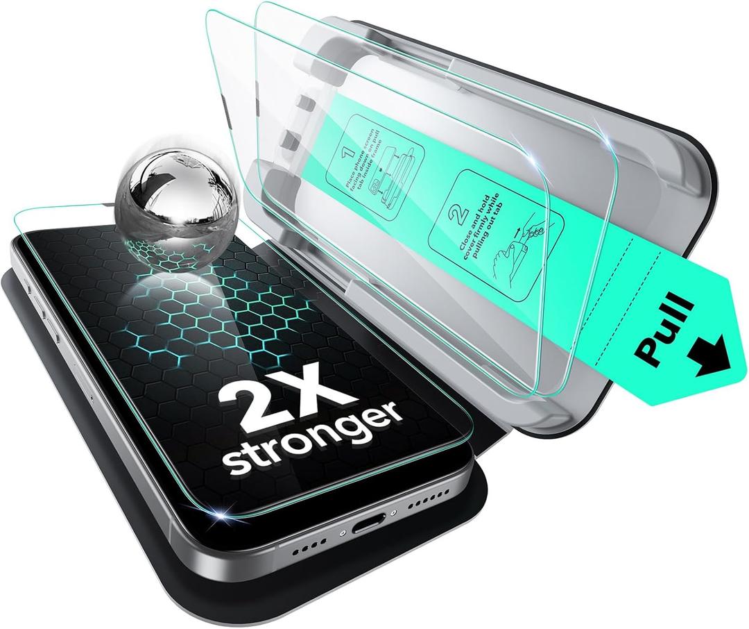 ESR 3 Pack for iPhone 16e/ iPhone 14/ iPhone 13/13 Pro Screen Protector, Military Grade Shatterproof, 9H Hardness, Tempered Glass with UltraFit Tray