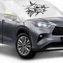 Universal SUV Half Car Cover,Windshield Body Cover Winter Auto Top Snow Ice Cover, Car Hail Protector Sunroof Cover, Waterproof Car Body Guard Cover Fit All Weather (SUV-M)