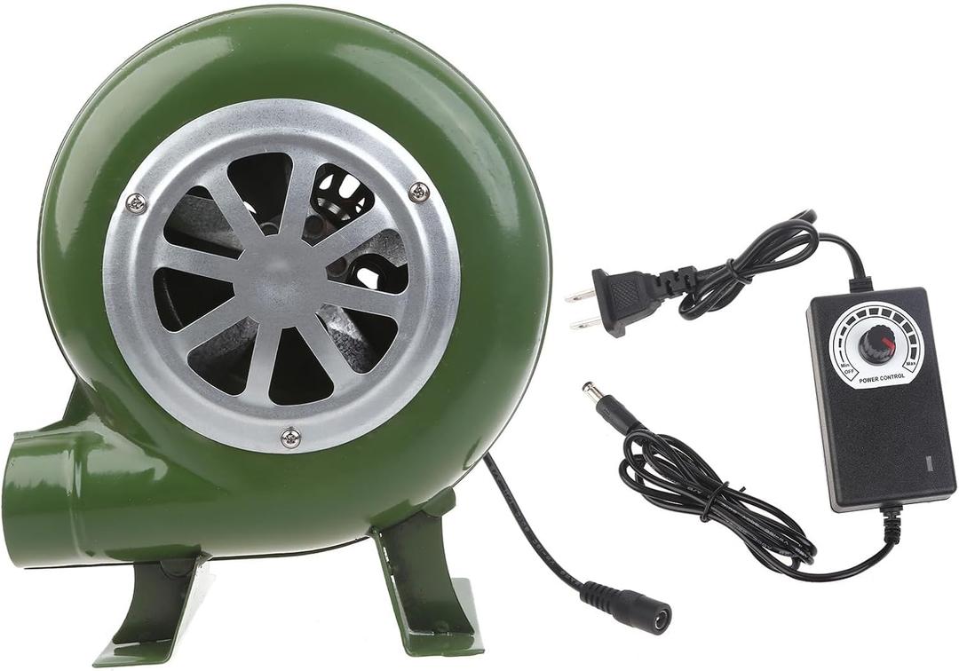 Electric Blower Fan BBQ Fan 100v 220v Suitable For Barbecue Mini Blacksmith Forges Blower With Speed Adapter AC100-240V, Mini Blacksmith Forges With Duct Portable (80W)