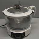 COOK WITH COLOR 3L Glass Mini Low Carb Rice Cooker  Holds 2 Cups Raw/Makes 6 Cups Cooked with Auto Lift Filter Basket, Hotpot & Steamer for Rice, Grains, Digital Panel with Keep Warm, Cream