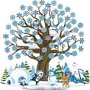 Glenmal 85 Pcs Winter Bulletin Board Decorations Wonderland Paper Cutouts for Classroom Snowflake Snowman Cutouts with Glue Point Bulletin Board Decor for Christmas Party Decor(Snowflake)