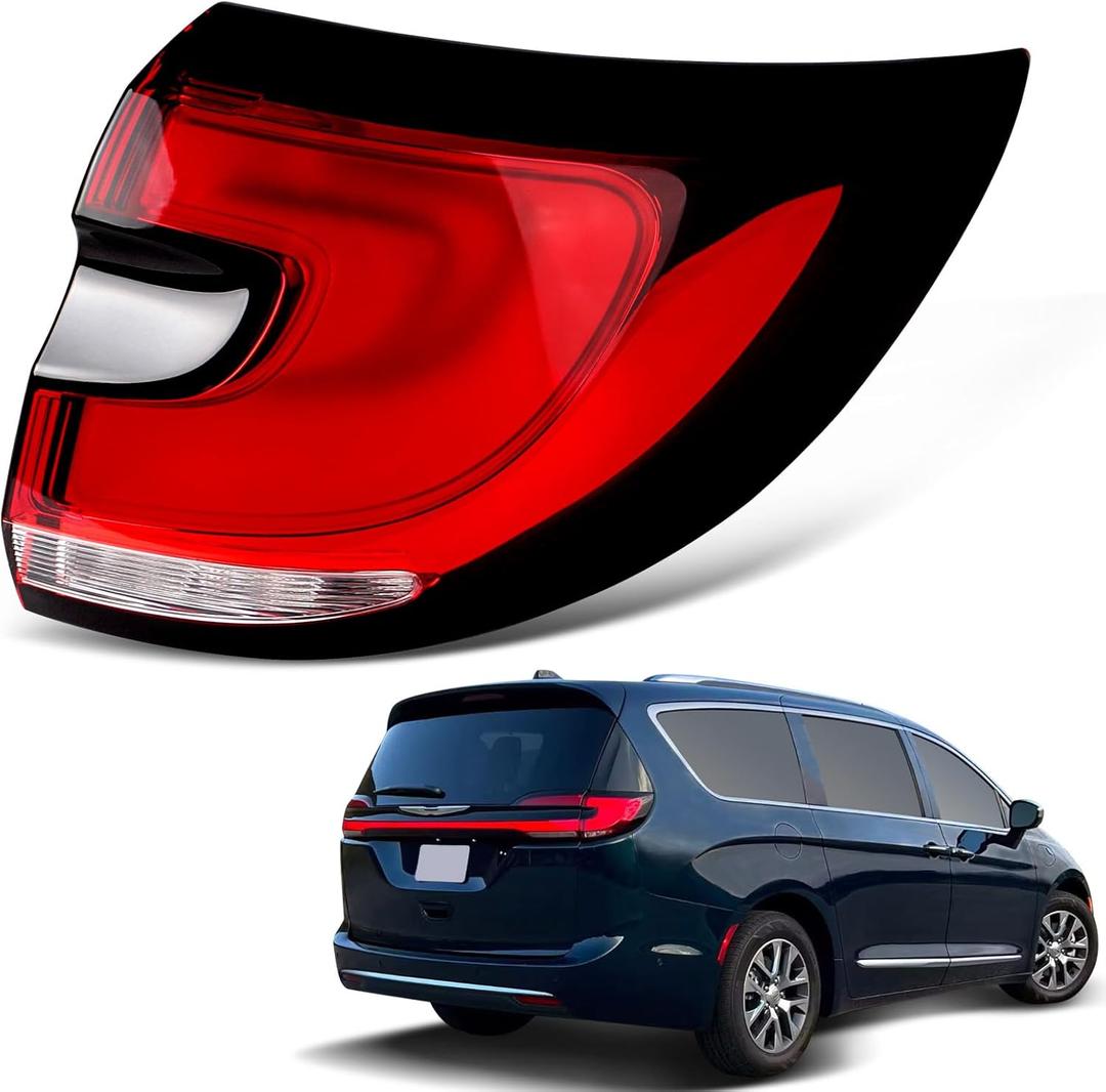 LED Tail Lights Compatible with Chrysler Pacifica 2021-2024 With Sequential Turn Signal Rear Outer Taillights Assembly Replace CH2805122 68424932AB (Right Passenger Side)
