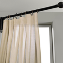 Swing Arm Curtain Rod, Black, 35.4'' Long, 1.1'' Diameter Pole, Rotate about 180 degrees, Detachable Ball Finial, 1 Piece