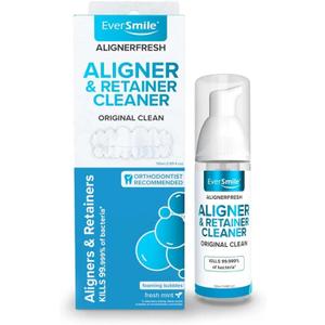 EverSmile AlignerFresh Original Clean Foam  Cleaner Compatible w/Invisalign and All Clear Aligners & Retainers  Eliminates Bacteria, Whitens Teeth, Fights Bad Breath  50ml (1 Pack) (1.69 Fl Oz)