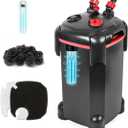 PONDFORSE Canister Filter, External Aquarium Filter Ultra-Quiet Water Circulation Cleaning Machine with Media for Fish Tanks and Aquariums