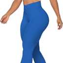 Sunzel Flare Leggings, Crossover Yoga Pants with Tummy Control, High-Waisted and Wide Leg (Blue)