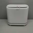 JUDRDO Bathroom Trash Can with Lid, Vacuum Adsorption Small Garbage Can 3.2 Gallon Press Top Lid Trash Bin with Legs Waterproof Waste Basket for Bathroom Bedroom Office Home RV (White)