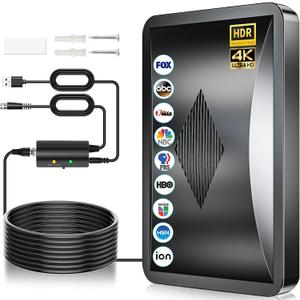 2026 TV Antenna for Smart TV Indoor, 3600+ Miles TV Antenna for Local Channels, HD Antenna for Smart TV Long Range 4K 1080P with Amplifier Signal Booster -38 FT Thick Coaxial Cable