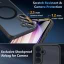 Hensinple Magnetic Case for Galaxy A14 5G Phone Case with Glass Screen Protector,[Compatible with MagSafe], Shockproof Matte Back Cover for Samsung Galaxy A14 5G Case- Black