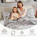 True North by Sleep Philosophy Cozy Flannel Warm 100% Cotton Sheet - Novelty Print Animals Stars Cute Ultra Soft Cold Weather Bedding Set, Twin, Grey Penguins 3 Piece