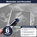 14x25x1 Reusable Air Filter, Electrostatic, Washable Lasts a Lifetime, Breathe Fresher Air in Home and Office HVAC AC Furnace Systems, Merv 8 (Actual Size: 13.5x24.5x0.82 Inch)