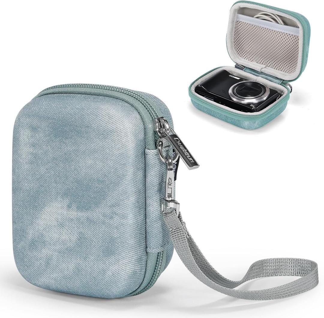 Cwatcun Carrying & Protective Case for Digital Camera, Small Camera Pouch for AbergBest 2.7" LCD Kodak Pixpro/Canon Power Shot ELPH 180/190 / DSCW830 Travel Cameras, Waterproof Shockproof Case Grey