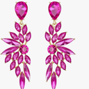 BriLove Women's Wedding Bridal Crystal Teardrop Multi Marquise Cluster Bling Dangle Earrings