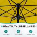 AreShark 9FT 2 Tiers Patio Umbrella with Crank and Tilt, Yellow