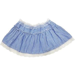 Men's Skirt Sissy Ruffled Lace Openwork Crossdressing Short Dress Pleated Sports Skorts Gingham A-line Mini Skirt (Pink)