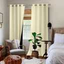 BGment Thermal Insulated 100% Blackout Curtains 96 Inch Length 2 Panels, Total Light Blocking Curtains for Bedroom, Grommet Window Drapes with Thick Black Liner, 55 Inch Wide Each Panel, Cream