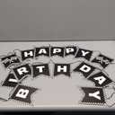Race Car Happy Birthday Banner Race Car Birthday Party Decorations Black and White Checkered Flag Banner Racing Themed Checkered Flag Party Supplies for Boys