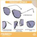FEISEDY Polarized Aviator Sunglasses for Men Square Retro Metal Frame UV 400 Protection TAC Lens B0329
