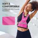 Adjustable Weighted Vest PACEARTH Ironsand Weight Vest with Six 1.5-lb Adjustable Weights, 11-20 lbs Total, Big Zipper Pouch, Home Workout Weight Vest for Men and Women in Cardio and Strength Training, Pink