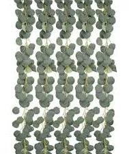 5 Pack Artificial Eucalyptus Garland Faux Silk Leaf Silver Dollar Eucalyptus Leaves Vines Handmade Garland Greenery Wedding Backdrop Indoor Outdoor Arch Wall Decoration