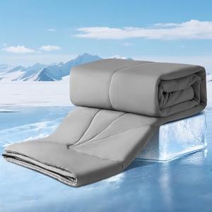 Elegear Revolutionary Cooling Comforter Queen Absorb Body Heat to Keep Cool, Cooling Blanket for Hot Sleepers Japanese Arc-Chill 3.0 Cool Tech Fabric Summer Comforter Hypo-Allergenic Cool Quilt - Gray