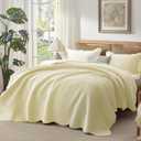 Qucover Velvet Quilt King, 3 Piece Luxury Lightweight Velvet Coverlet Set King, Ultra Soft Ultrasonic Cross-Stitch Winter Quilt, Christmas Bedding with Pillow Shams (Cream)