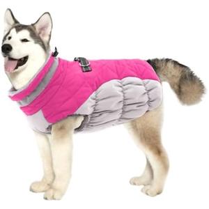 Lelepet Warm Dog Winter Coat Dog Coat Fleece Dog Jacket with Built in Harness Windproof Dog Cold Weather Coats Reflective Turtleneck XXXLarge Dog Coat Waterproof Dog Coats for Dogs