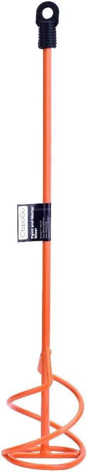 Paint & Mortar Mixer| 16" L,3" Dia Compound,Sealer,Grout,Thinset,Plaster,Mud,Cement Mixer Stirring Paddle -Professional Paint Mixer Attachment-Zinc Plated Steel (Style# 03)