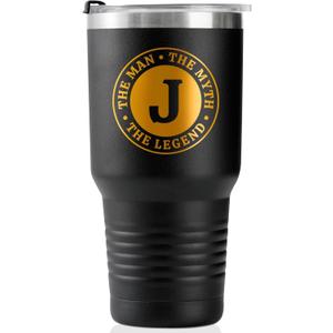 Onebttl Monogrammed Stainless Steel Travel Tumbler, 30 oz, J