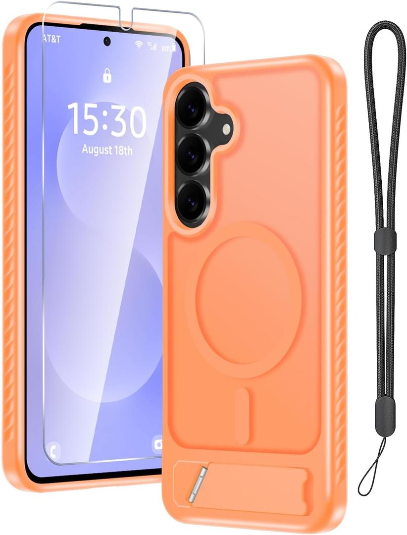 for Samsung Galaxy S26+ Plus Case with Screen Protector,Orange