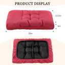 Rectangular Stool Cushion Set of 4, Soft Saddle Stool Cushions with Ties, Nonslip and Washable, Wine Red, 18 x 10.5 x 4 Inch