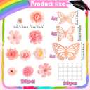 Canlierr 32 Pcs DIY Graduation Cap Decorations Accessory Kit Include Faux Flower Heads 3D Butterfly Grad Cap Decorations(Pink Tone)