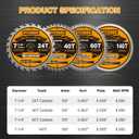 7-1/4 Inch Circular Saw Blade, 5/8 Arbor,24T for Framing&40T for Ripping and Cross Wood Cutting &60T for Fine Finish&140T for Plywood/OSB/Plastic, 4-Pack
