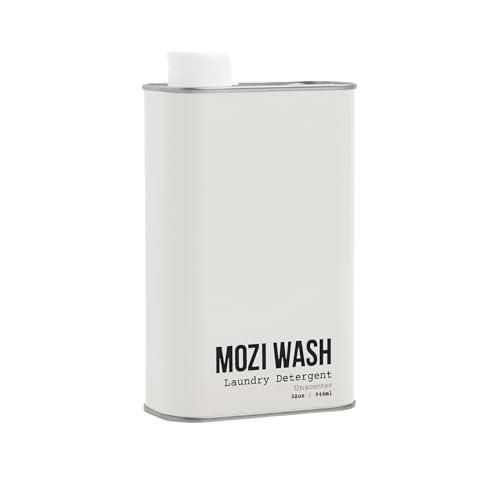 Mozi Wash Unscented Liquid Laundry Detergent – Free and Clear Non Toxic Laundry Detergent Liquid for HE & Standard Washers, Plant Based, 50+ Loads, No Added Fragrance, 32 oz