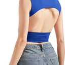 SUUKSESS Women Sexy Backless Crop Top Summer Y2K Going Out Tank Top Casual Sleeveless Basic Top Shirts (Hemp Blue, XS)