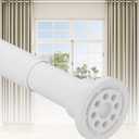 Tension Curtain Rod by EZFurni, 42 to 123 Inch, Heavy Duty Tension Rod for Windows, Anti-Slip White Curtain Rod Spring Tension, Adjustable Spring Loaded Curtain Rods No Drilling, Easy Install
