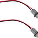 2PCS Turn Signal Socket Tail Light Harness T13 T15 T10 194 Brake Side Marker Light Socket License Plate Harness Pigtail Bulb Adapter for GM Chevrolet (Grey)